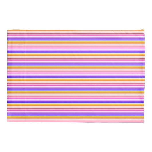 Multicolor Striped Pattern Kussensloop (Achterkant-Links)