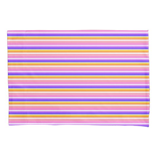 Multicolor Striped Pattern Kussensloop (Voorkant-Links)