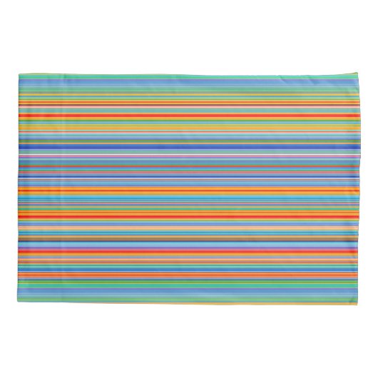 Multicolor Striped Pattern Kussensloop (Achterkant)