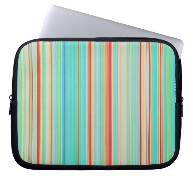 Multicolor Striped Pattern Laptop Sleeve (Voorkant)