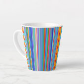Multicolor Striped Pattern Latte Mok (Linkerhoek)