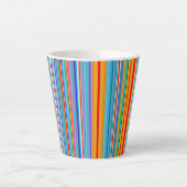 Multicolor Striped Pattern Latte Mok (Voorkant)
