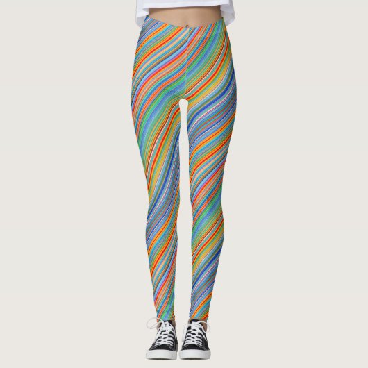 Multicolor Striped Pattern Leggings (Voorkant)