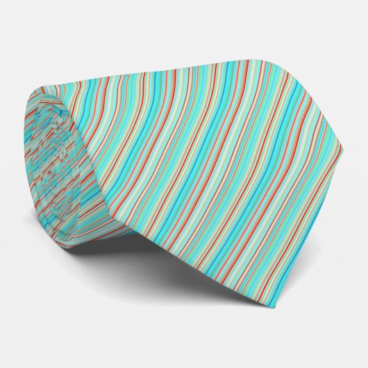 Multicolor Striped Pattern Stropdas (Opgerold)