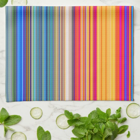 Multicolor Striped Pattern Theedoek (Gevouwen)
