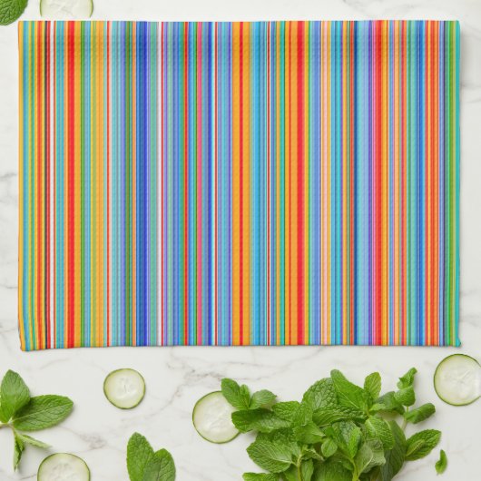 Multicolor Striped Pattern Theedoek (Gevouwen)