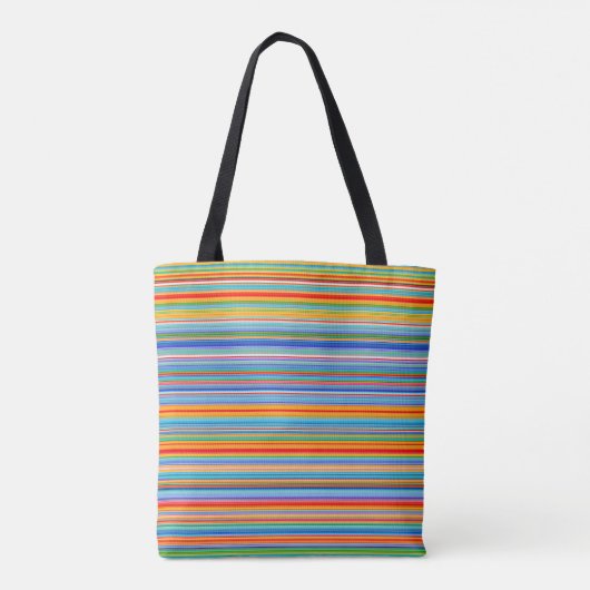 Multicolor Striped Pattern Tote Bag (Achterkant)