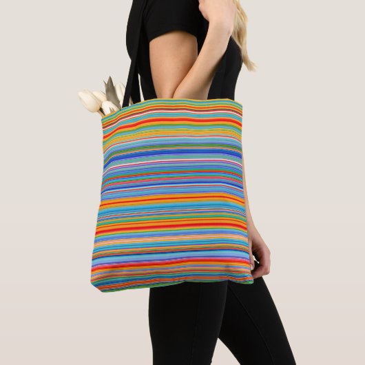 Multicolor Striped Pattern Tote Bag (Dichtbij)