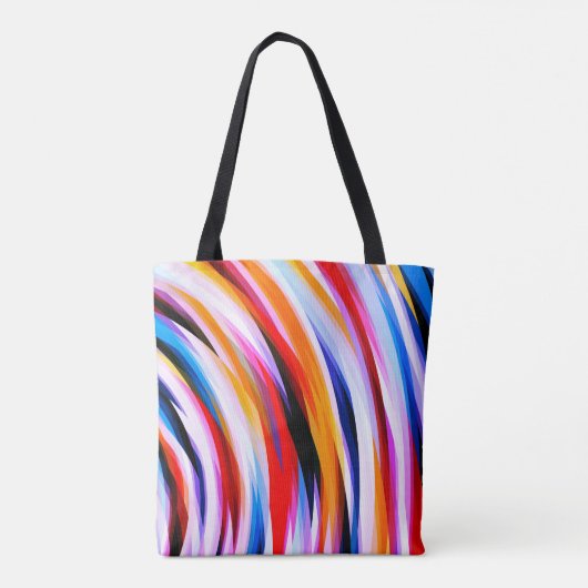 Multicolor Striped Pattern Tote Bag (Achterkant)