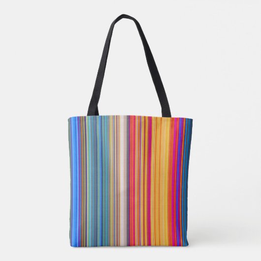 Multicolor Striped Pattern Tote Bag (Achterkant)