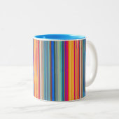Multicolor Striped Pattern Tweekleurige Koffiemok (Voorkant rechts)