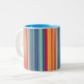 Multicolor Striped Pattern Tweekleurige Koffiemok (Voorkant links)