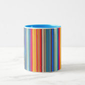 Multicolor Striped Pattern Tweekleurige Koffiemok (Center)