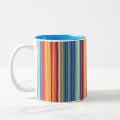 Multicolor Striped Pattern Tweekleurige Koffiemok (Links)