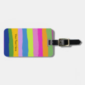 Multicolor Stripes Aangepaste informatie Bagagelabel (Voorkant horizontaal)