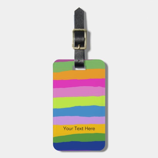 Multicolor Stripes Aangepaste informatie Bagagelabel (Voorkant verticaal)
