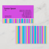 Multicolor Stripes - Magenta Visitekaartje (Voorkant / Achterkant)