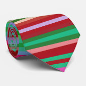 Multicolor Stripes Stropdas (Opgerold)