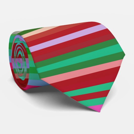 Multicolor Stripes Stropdas (Opgerold)