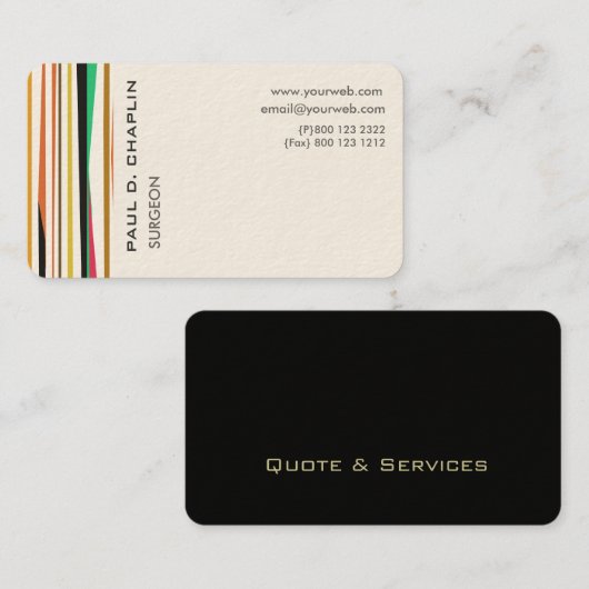 Multicolor Stripes Trendy Mod kinderarts Afsprakenkaartje (Voorkant / Achterkant)