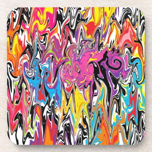 Multicolor Swirl Drankjes Onderzetter (Voorkant)