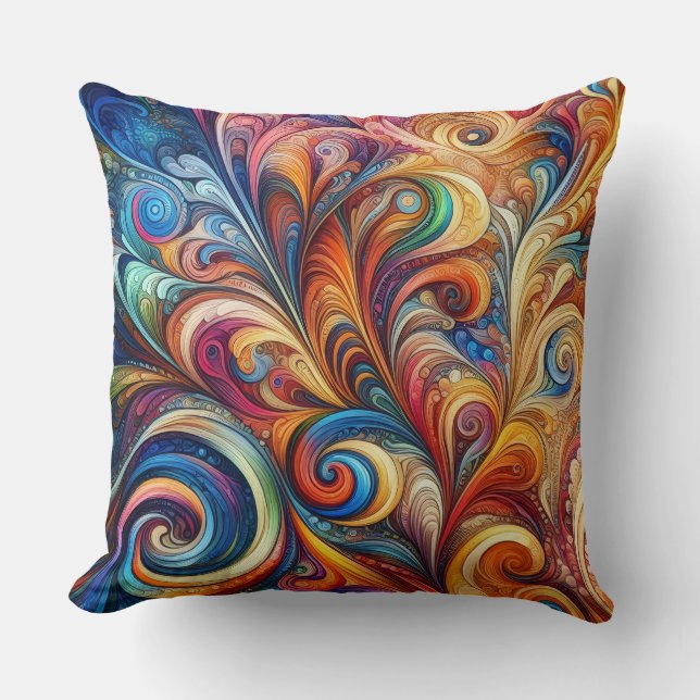 Multicolor Swirls Kussen (Voorkant)