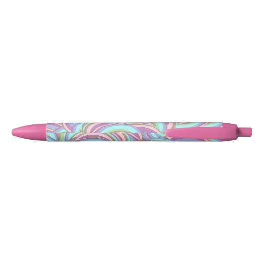 Multicolor Swirls Pattern Zwarte Inkt Pen (Achterkant)