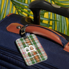Multicolor Tartan Gecontroleerde monogram Naam Bagagelabel