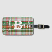 Multicolor Tartan Gecontroleerde monogram Naam Bagagelabel (Voorkant (horizontaal))