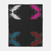 Multicolor Tattoo Angel Wings Fleece Deken (Voorkant)