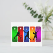 Multicolor Tennis Emblem (mannelijk) Briefkaart (Staand voorkant)