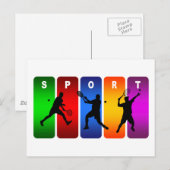 Multicolor Tennis Emblem (mannelijk) Briefkaart (Voorkant / Achterkant)