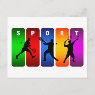 Multicolor Tennis Emblem (mannelijk) Briefkaart