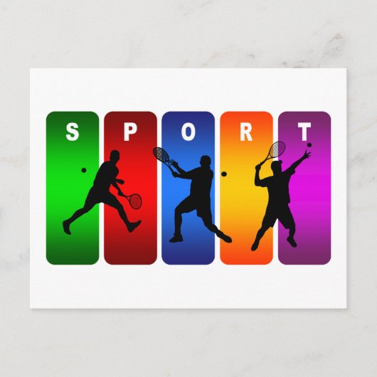 Multicolor Tennis Emblem (mannelijk) Briefkaart (Voorkant)