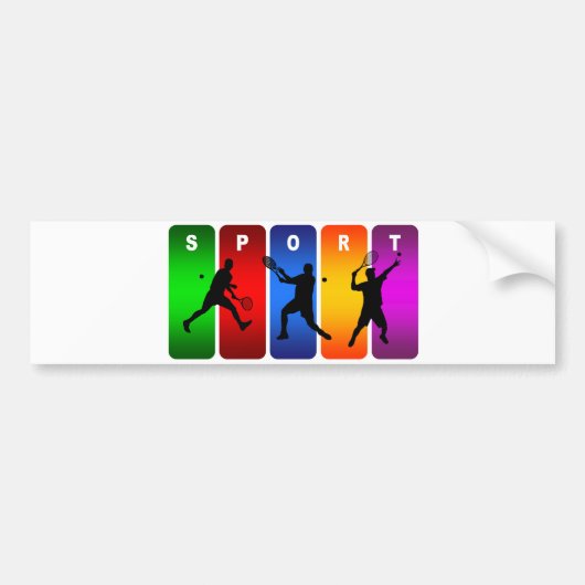 Multicolor Tennis Emblem (mannelijk) Bumpersticker (Voorkant)