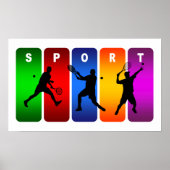Multicolor Tennis Emblem (mannelijk) Poster (Voorkant)