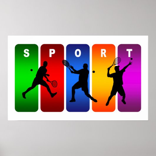 Multicolor Tennis Emblem (mannelijk) Poster (Voorkant)