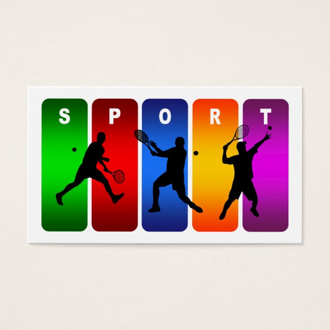 Multicolor Tennis Emblem (mannelijk) Visitekaartje (Voorkant)
