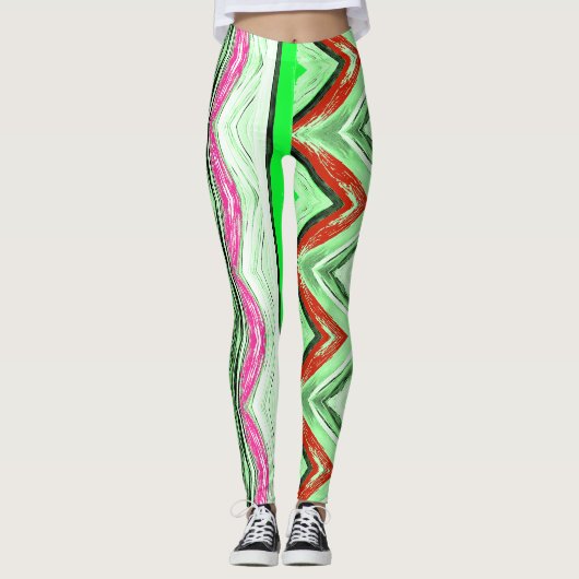 Multicolor textuur abstract "Ratti_Creative_Arts" Leggings (Voorkant)