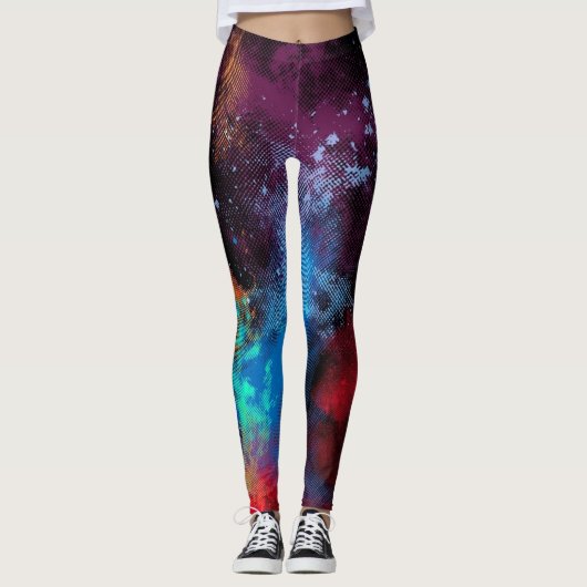 Multicolor textuur leggings (Voorkant)