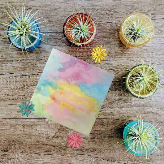 Multicolor Tie Dye Waterverf Modern Painting Tegeltje