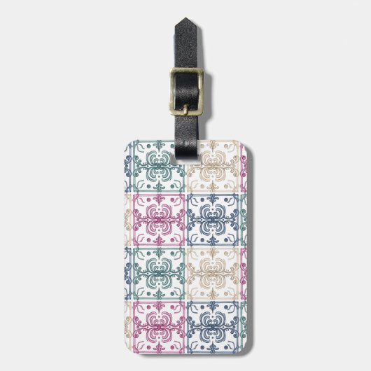 Multicolor Tiles Bagagelabel (Voorkant verticaal)