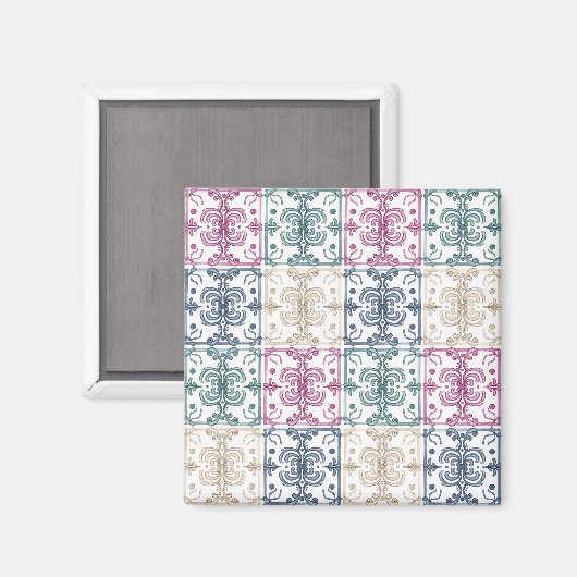 Multicolor Tiles Magneet (Voorkant / Achterkant)