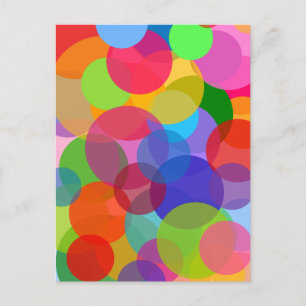 Multicolor transparante cirkels en Stippen Briefkaart
