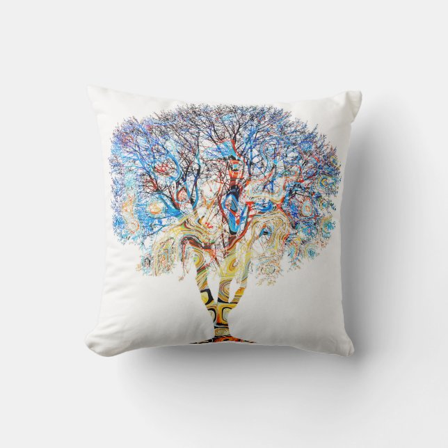 Multicolor Tree Design 199 Kussen (Voorkant)