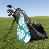Multicolor tropische bladeren 3 golfhanddoek (Groen)