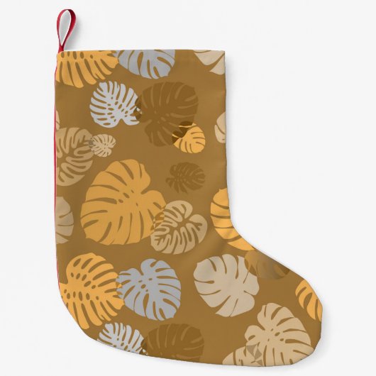 Multicolor tropische bladeren 6 kleine kerstsok (Voorkant)
