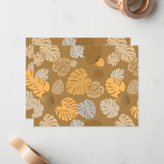 Multicolor tropische bladeren 6 notitiekaartje (Voorkant / Achterkant in situ)