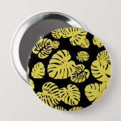 Multicolor tropische bladeren 7 ronde button 4,0 cm (Voorkant /achterkant)