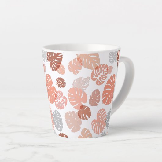 Multicolor tropische bladeren 9 latte mok (Rechterhoek)